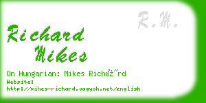 richard mikes business card